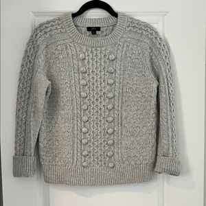 J. Crew Light Gray Textured Knit Sweater